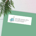 Coastal Watercolor Sea Turtle Address Labels<br><div class="desc">This coastal Christmas return address label features my original hand painted watercolor sea turtle with a botanical sprig of red berries and green foliage on a crisp white background. Your return address details are set in a modern sans serif font. Personalize with your family name and street address in the...</div>