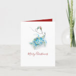 Coastal Watercolor Sea Turtle Beach Christmas Card<br><div class="desc">This minimal seashore theme holiday card features a replica of my original hand painted watercolor sea turtle with Christmas lights in shades of tropical colors on a crisp white background. The words Merry Christmas are set in a modern brush script typography. The inside features a solid berry red color with...</div>
