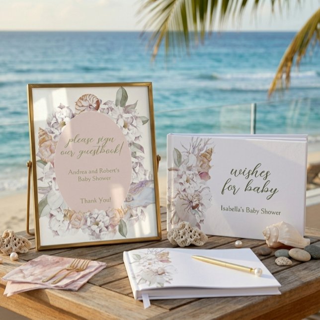 Coastal Watercolor Shells Sign Our Guestbook (Creator Uploaded)