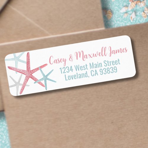 Coastal Watercolor Summer Beach Address Label