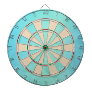 Coastal Watercolor Turquoise Dart Board