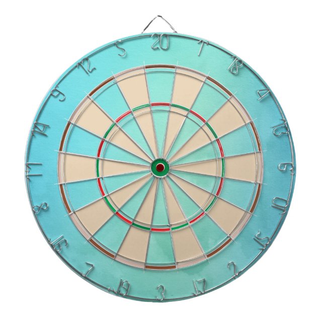 Coastal Watercolor Turquoise Dart Board (Front)