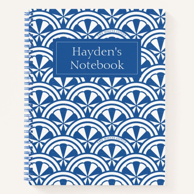 Coastal Waves Pattern - The White Lotus Notebook (Front)