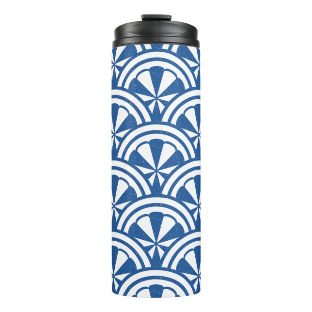 Coastal Waves Pattern - The White Lotus Thermal Tumbler (Front)