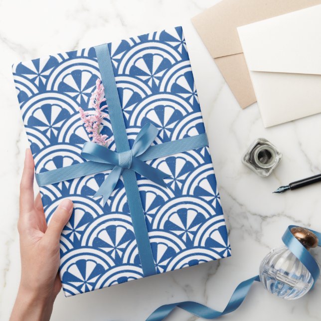Coastal Waves Pattern - The White Lotus Wrapping Paper (Gifting)