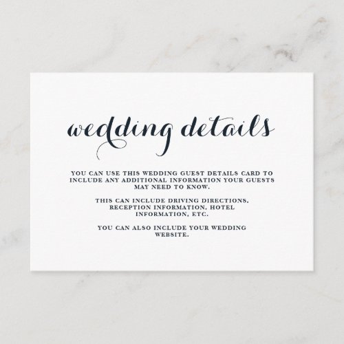 Coastal Wedding Blue Red and White Guest Details Enclosure Card