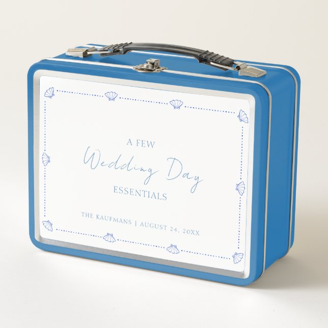 Coastal Wedding Day Essentials Bridal Kit Metal Lunch Box (Front)