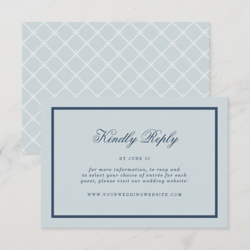 Coastal Wedding Dusty Blue Classic Online RSVP Enclosure Card