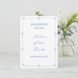 Coastal Wedding Family Reserved Seating Blue Shell Note Card