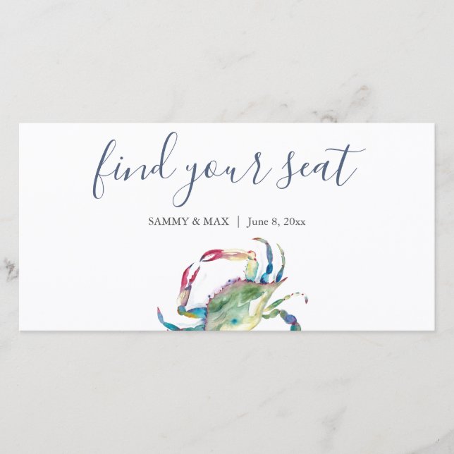 Coastal Wedding Find Your Seat Sign (Front)