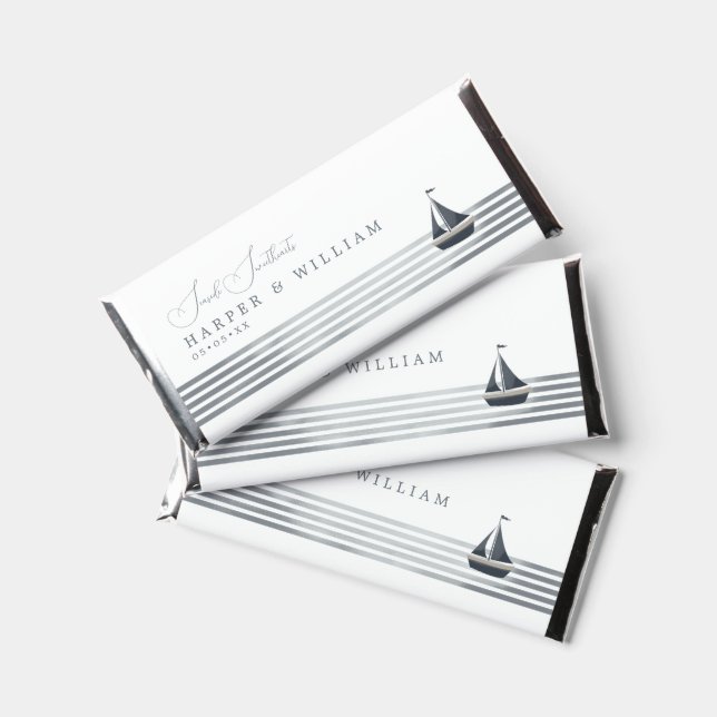 Coastal wedding hershey bar favors (Front)