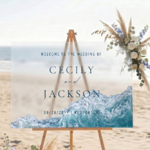 Coastal Wedding Matte Transparent Welcome Sign