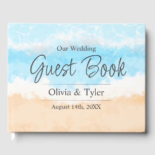 Coastal Wedding Ocean Waves Guest Book