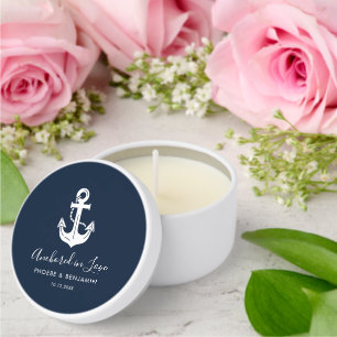 Coastal Wedding Party Soy Favor Personalized Name Mini Candle Favors