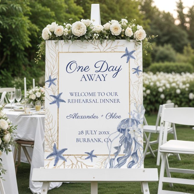 Coastal Wedding Rehearsal Dinner Sign  (Coastal Wedding Rehearsal Dinner Sign)