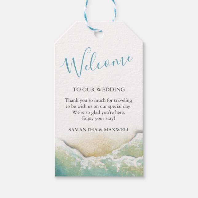 Coastal Wedding Welcome Guest Gift Tags (Front)