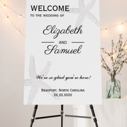 Coastal Wedding Welcome Sign Foam Board