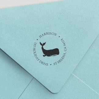 Coastal Whale Return Address Self-inking Stamp