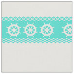 Coastal White Blue Helm Stripe Nautical Fabric