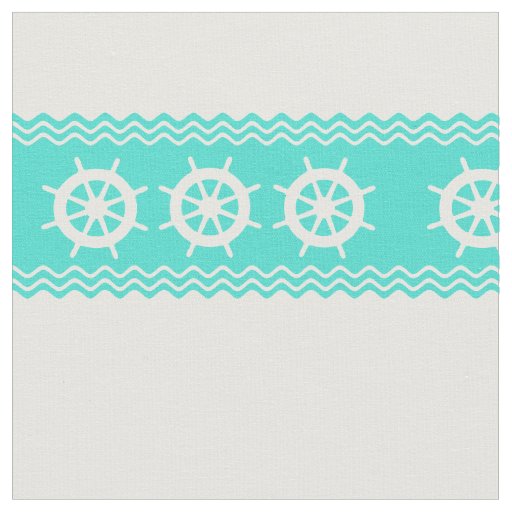 Coastal White Blue Helm Stripe Nautical Fabric