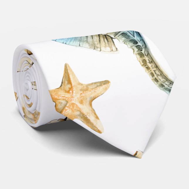 COASTAL WHITE NECK TIE (Rolled)