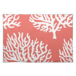 Coastal White Sea Coral &amp; Coral Pink Placemat at Zazzle