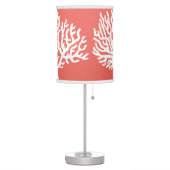 Coastal White Sea Coral & Coral Pink Table Lamp (Left)