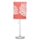 Coastal White Sea Coral & Coral Pink Table Lamp (Right)