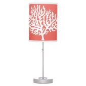 Coastal White Sea Coral & Coral Pink Table Lamp (Front)