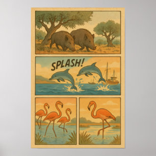 Coastal Wildlife Wonders Poster