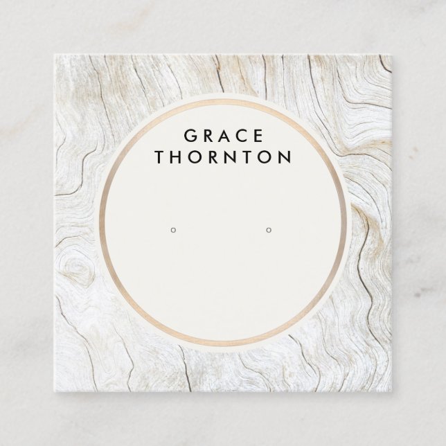 Coastal Wood  Earring Jewelry Wood Display Card (Front)