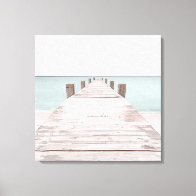 Coastal Wooden Pier Canvas Print (Front)