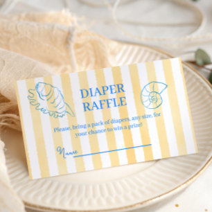 Coastal Yellow Sea You Soon Baby Shower Diaper Enclosure Card