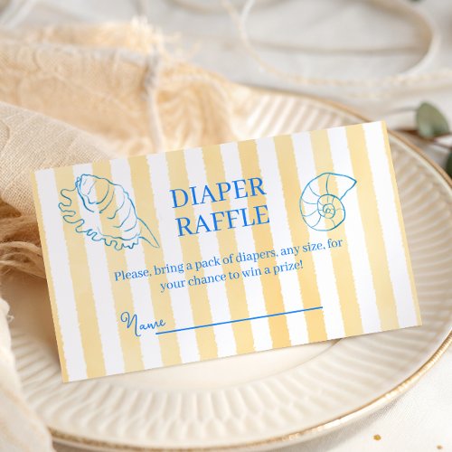 Coastal Yellow Sea You Soon Baby Shower Diaper Enclosure Card