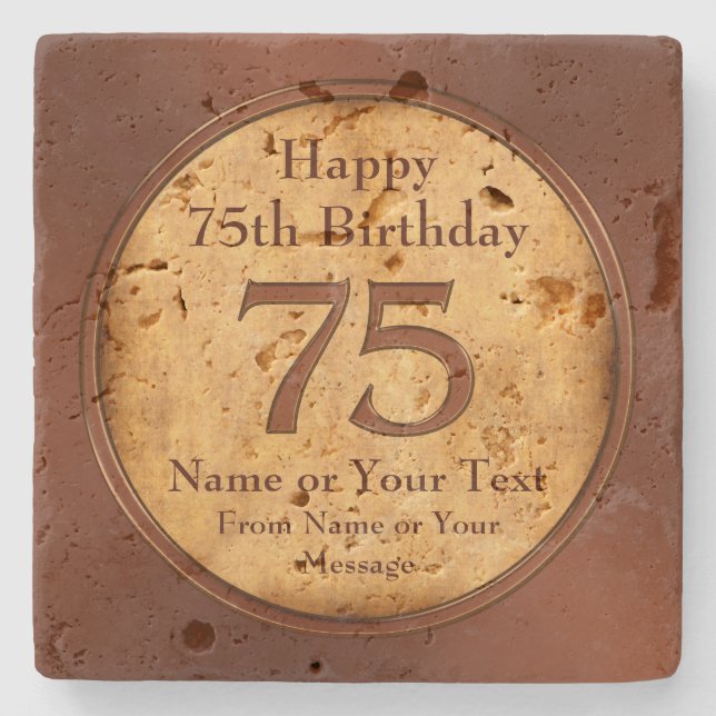 Coaster Birthday Gift for a 75 Year Old Man (Front)