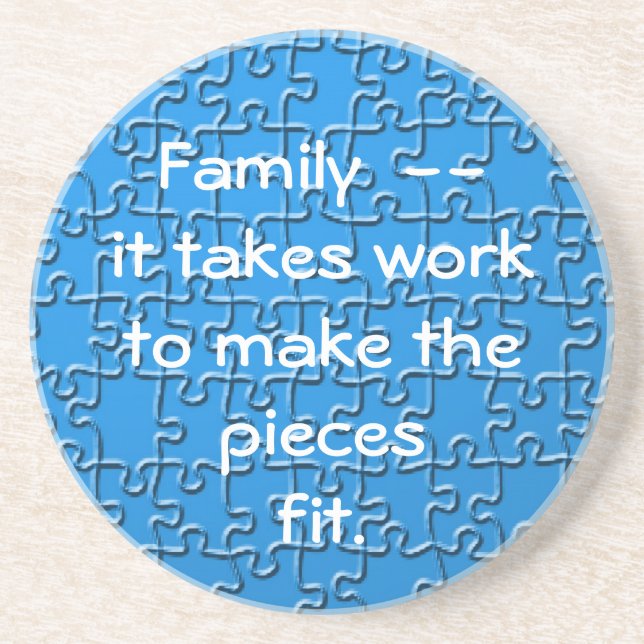 Coaster - Family takes work puzzle (Front)