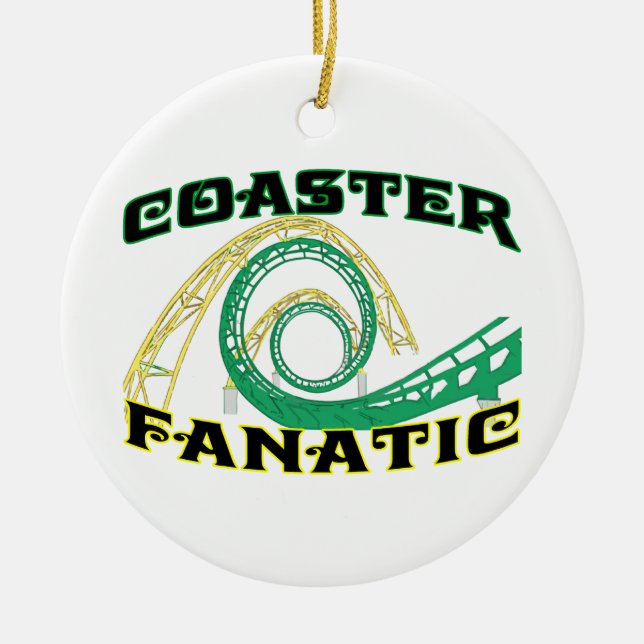 Coaster Fanatic Ceramic Ornament (Front)