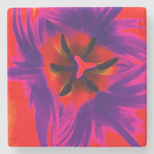 Coaster, floral design, tulip