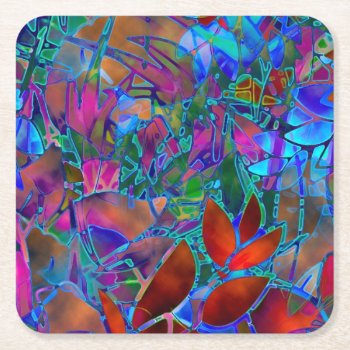 Coaster Floral Stained Glass by Medusa81 at Zazzle