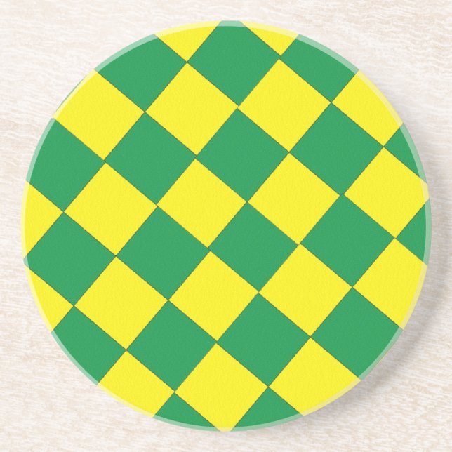 Coaster - Green & Yellow Check (Front)