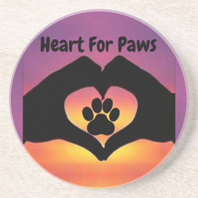 Coaster Heart For Paws (Front)