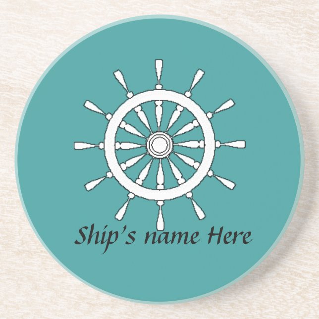 Coaster - Helm with Ship Name (Front)