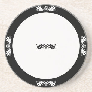 Coaster - Holly leaves in black and white