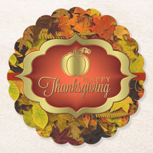 Coaster _ Paperboard _ Autumnal Happy Thanksgiving