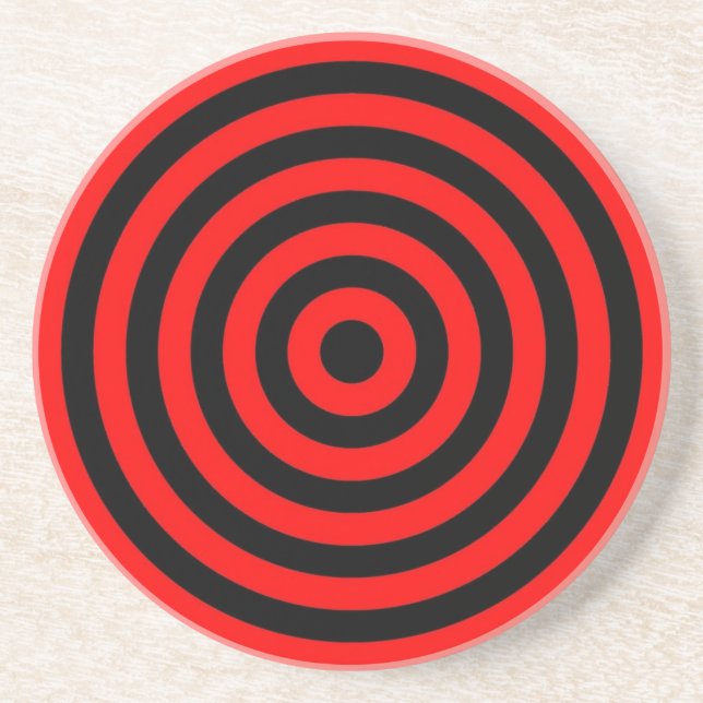 Coaster – Round – Red & Black circles (Front)