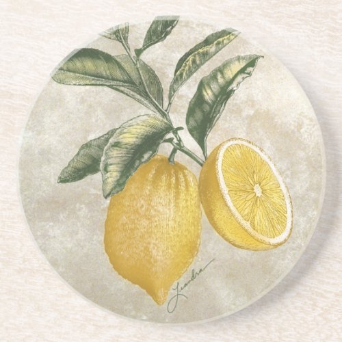 Coaster Rustic Etched Vintage Lemons