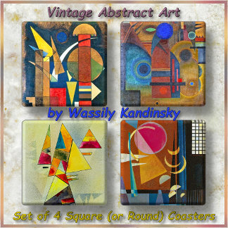 COASTER SET (4) Abstract Art by Wasilly Kandinski