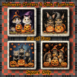 COASTER SET (4) - Little Critters on Halloween