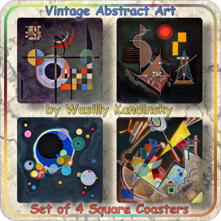 COASTER SET (4) - W. Kandinsky's Dark Backgrounds