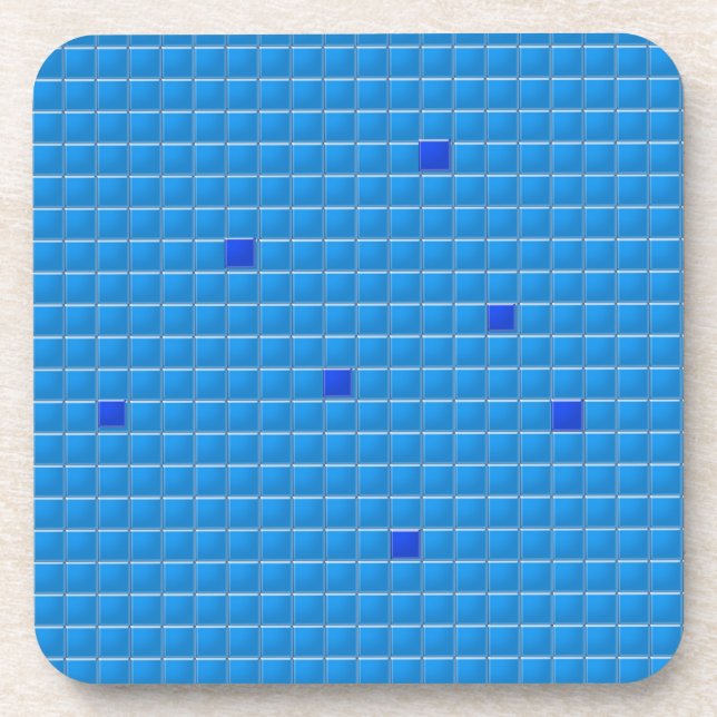 Coaster Set - Blue Square Mosaic (Front)